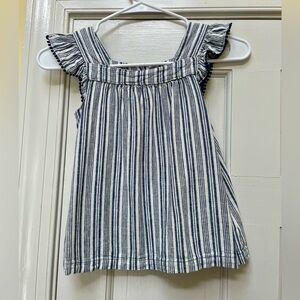 CARTER’S size 7 Girls Striped Linen-blend Top